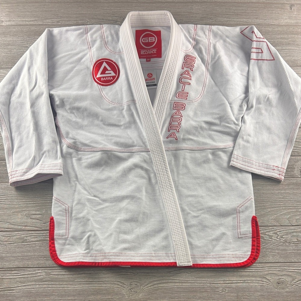 Gracie Barra Equipe Edition BJJ Gi Jacket White Red A4 Brazilian Jiu Jitsu Kimon